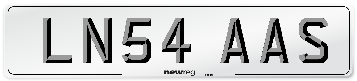 LN54 AAS Number Plate from New Reg